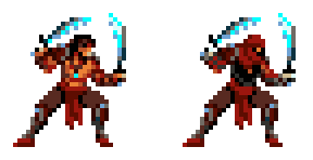 The same pose twice: the Prince, and the hooded guard made with the Normal mapping