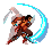 A sword slash drawn over a faint copy of the step before it
